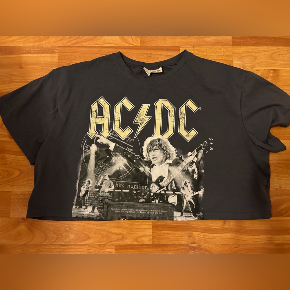AC DC/ROMWE crop tee, size L, gently used